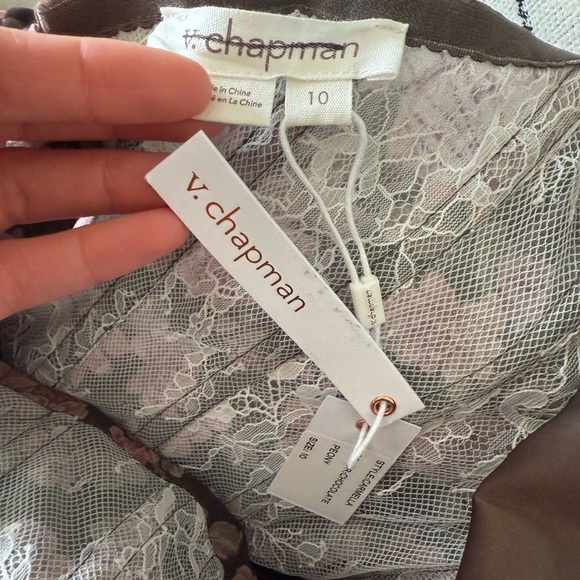 V. Chapman Carmella Dress in Chocolate Peony Print - Picture 10 of 11